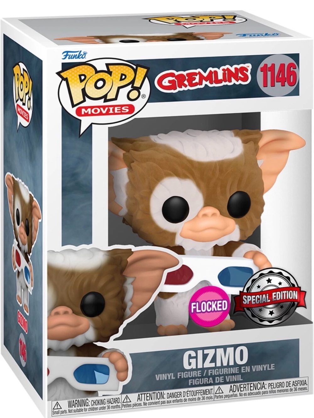 Funko Pop! Movies Gizmo Flocked Vinyl Figure - Brown & White NIB